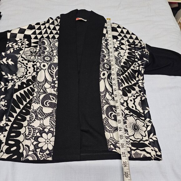 Harari Open Front Jacket Women Size M Black/White - Picture 13 of 13